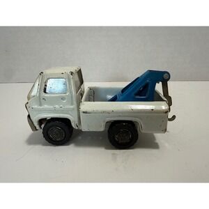 Vintage Marx Toys Pressed Steel Tow Truck White Wrecker 1960s Made in Japan